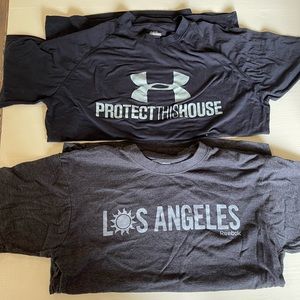 Lot of Men’s Under Armour and Reebok Shirts Medium